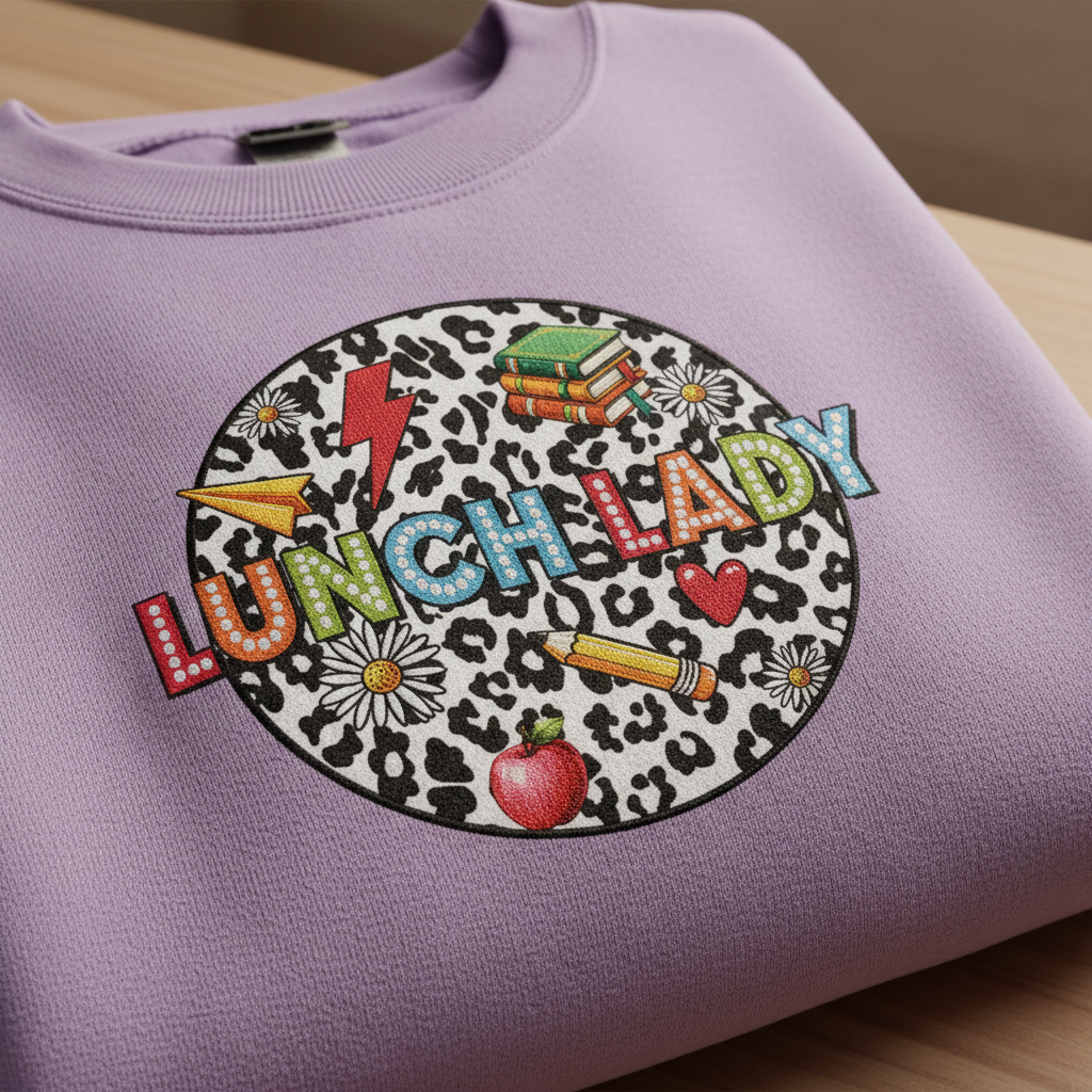 Lunch LadySweatshirt |Cute Leopard Print Cafeteria Staff Crewneck | School Food Service Gift