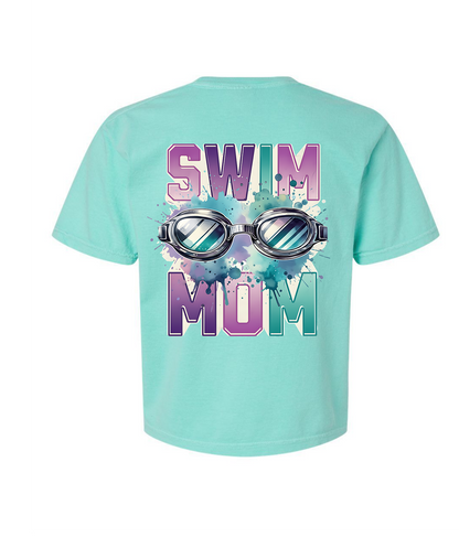 Barracudas Swim Mom Adult Comfort Colors® Boxy T-Shirt | Relaxed Vintage Swim Graphic Tee