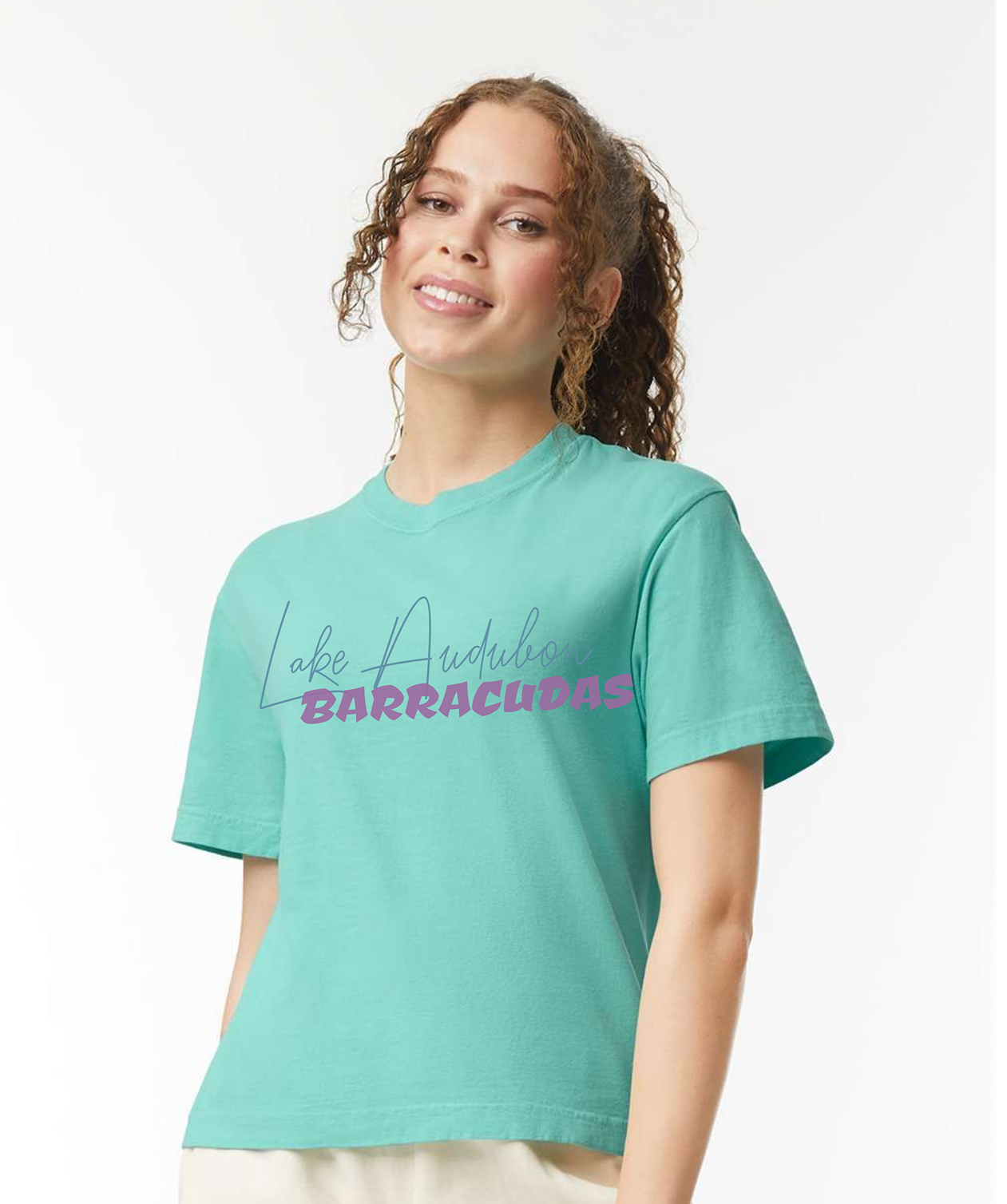 Barracudas Swim Mom Adult Comfort Colors® Boxy T-Shirt | Relaxed Vintage Swim Graphic Tee