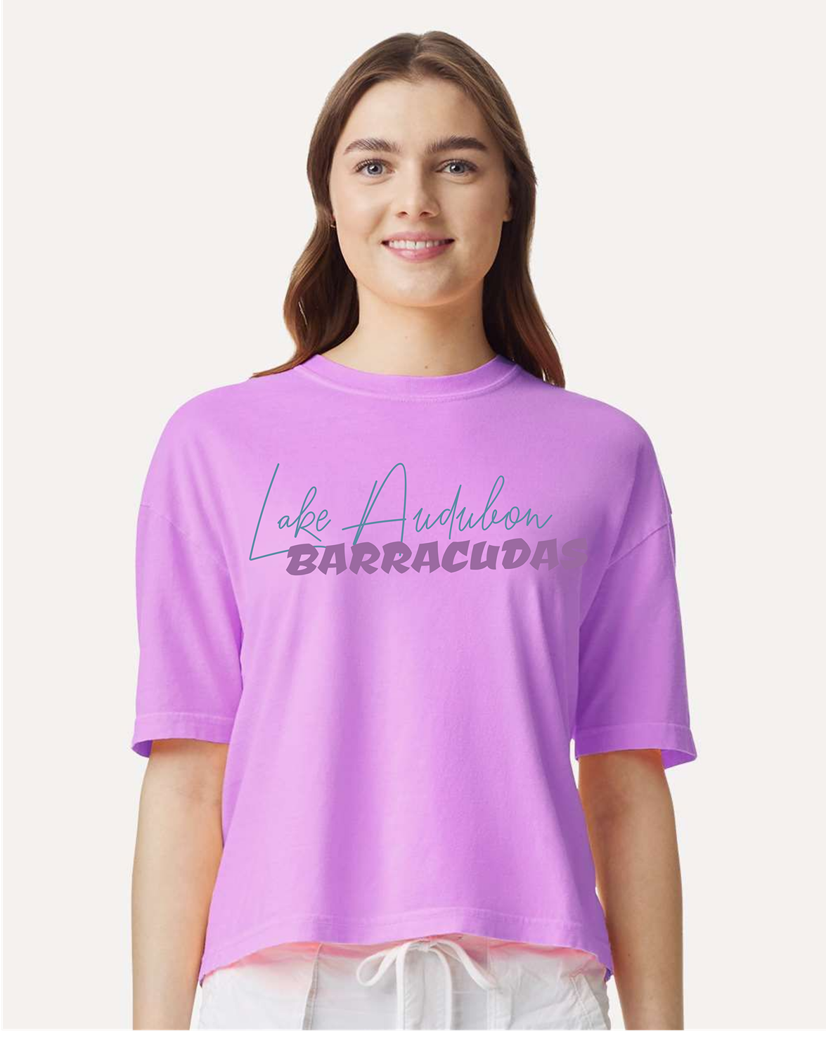 Barracudas Swim Mom Adult Comfort Colors® Boxy T-Shirt | Relaxed Vintage Swim Graphic Tee