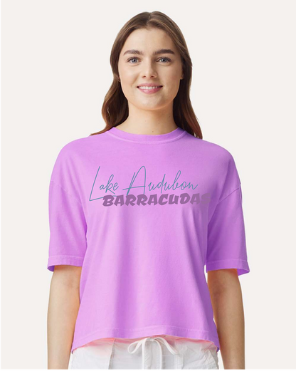 Barracudas Swim Mom Adult Comfort Colors® Boxy T-Shirt | Relaxed Vintage Swim Graphic Tee