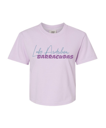Barracudas Swim Mom Adult Comfort Colors® Boxy T-Shirt | Relaxed Vintage Swim Graphic Tee