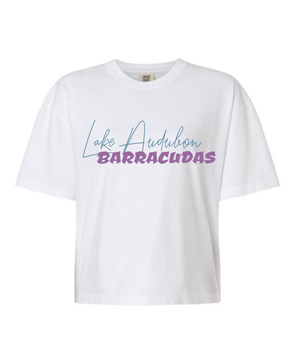 Barracudas Swim Mom Adult Comfort Colors® Boxy T-Shirt | Relaxed Vintage Swim Graphic Tee