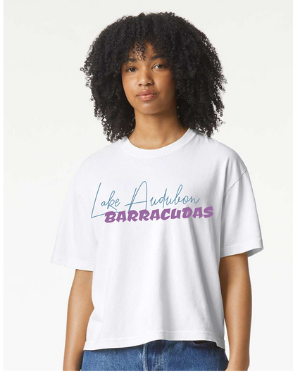 Barracudas Swim Mom Adult Comfort Colors® Boxy T-Shirt | Relaxed Vintage Swim Graphic Tee