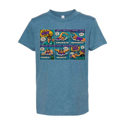 How to Win a Swim Meet Comic T-Shirt  for Adults | Four Strokes Swim Tee