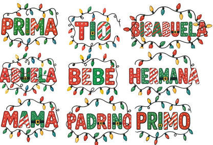 Christmas "FAMILA" Sweatshirt | Matching family sweatshirts En Español | Familia Sweatshirts | Abuela Sweatshirt for Christmas  - COLOR BONE